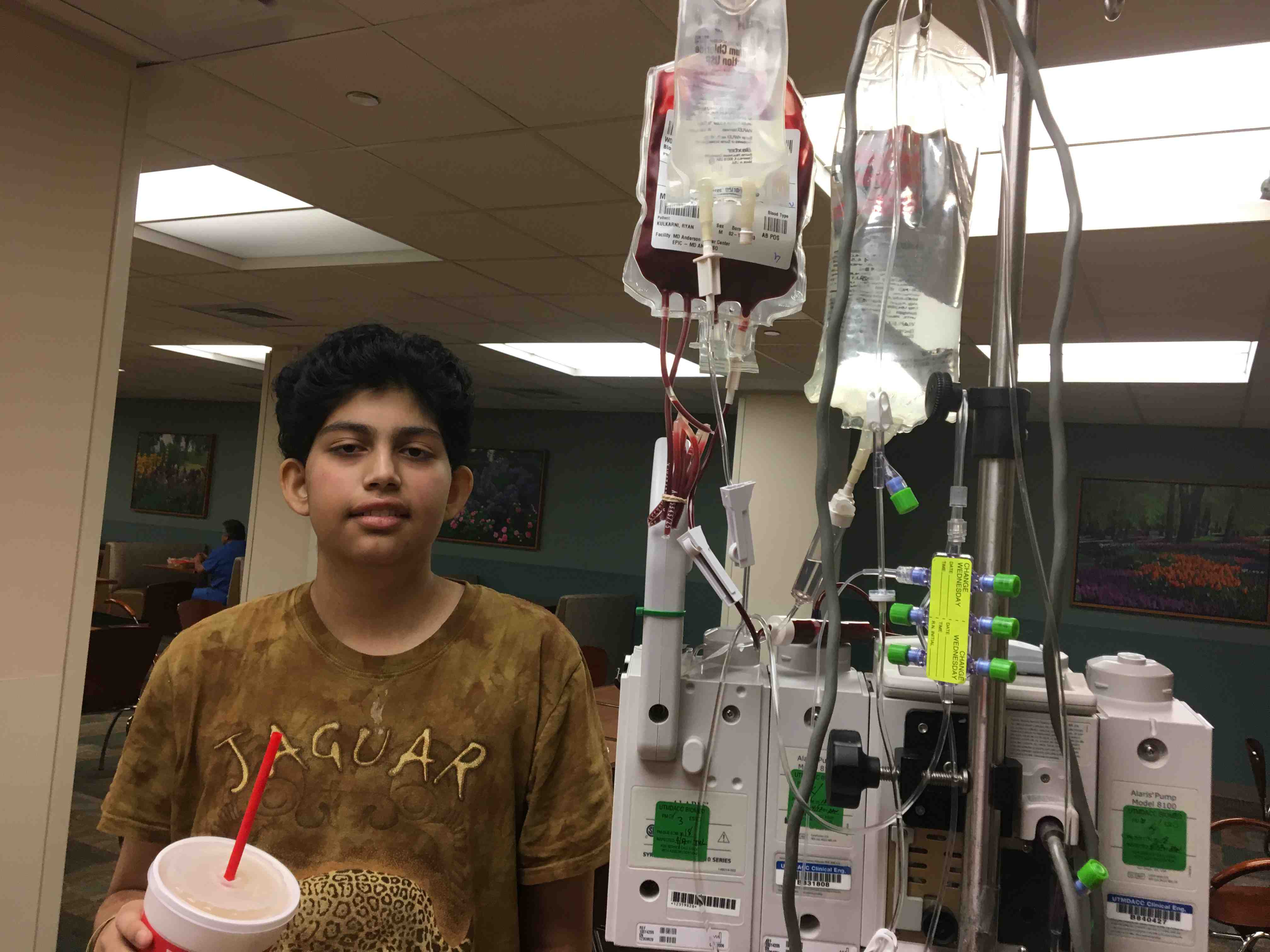 Ryan Receiving A Blood Transfusion